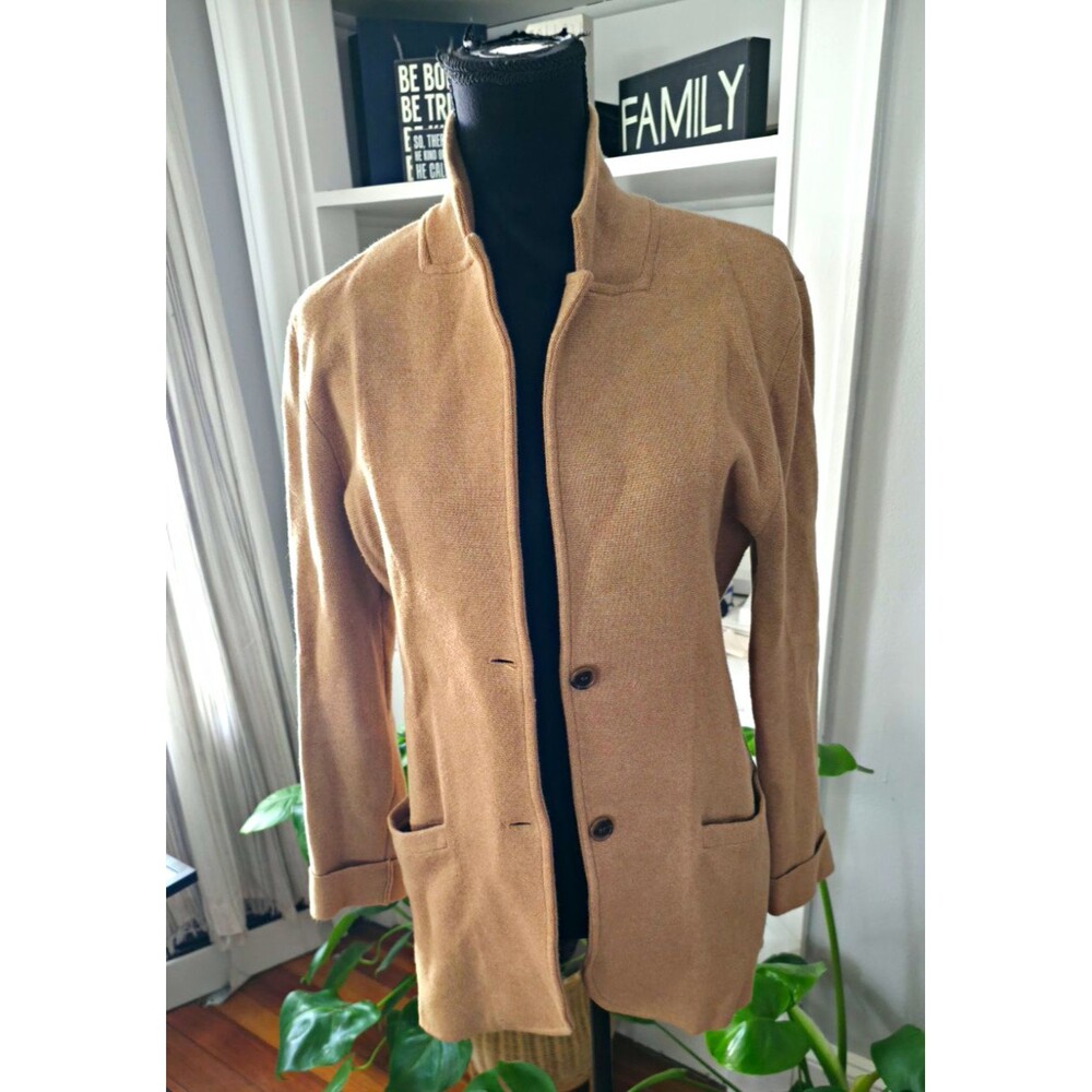 Chic J Crew Knit Sweater Jacket S Long Sleeve Button Front Pockets